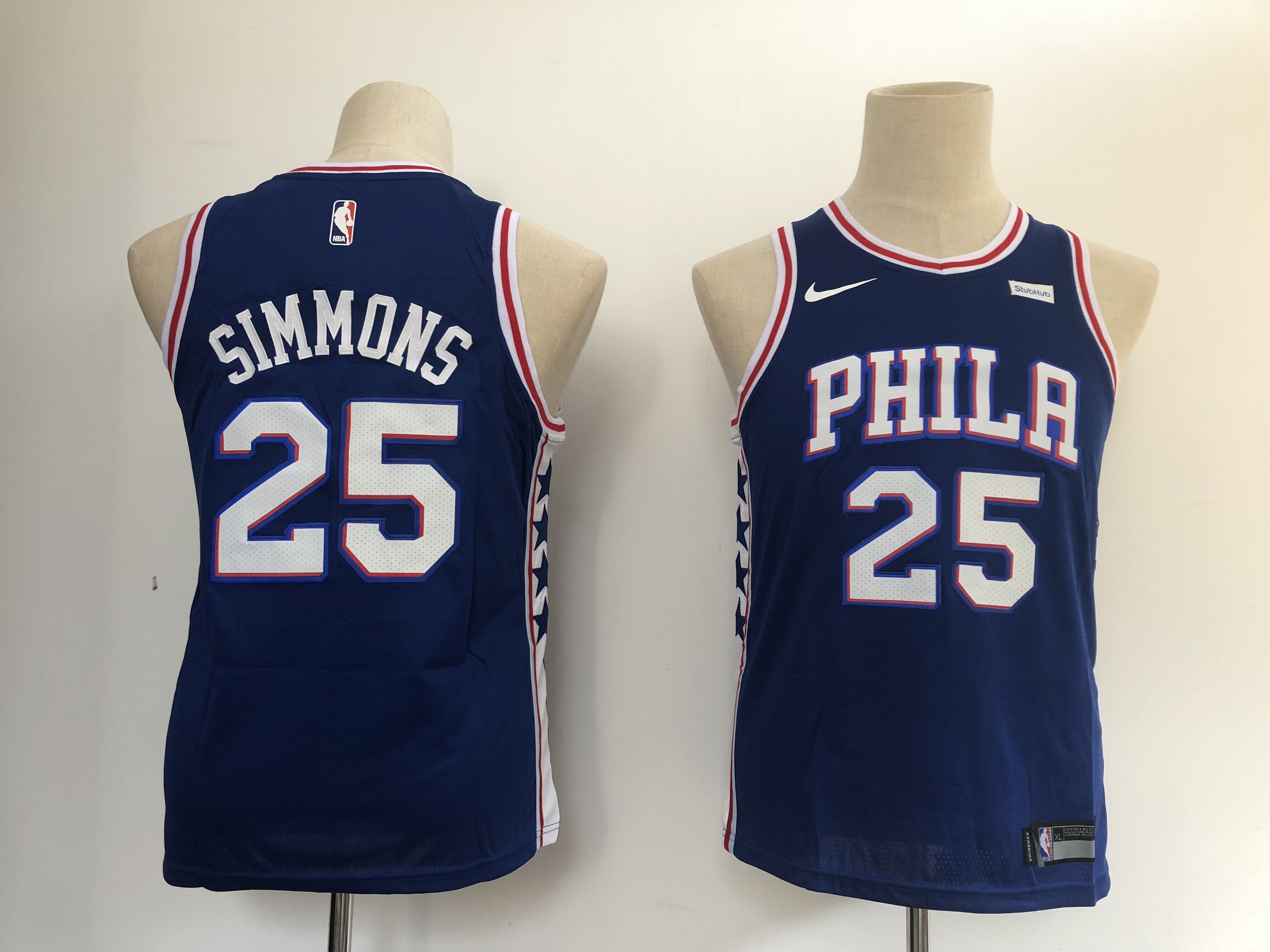 Youth Philadelphia 76ers #25 Simmons blue Nike NBA Jerseys->youth nba jersey->Youth Jersey